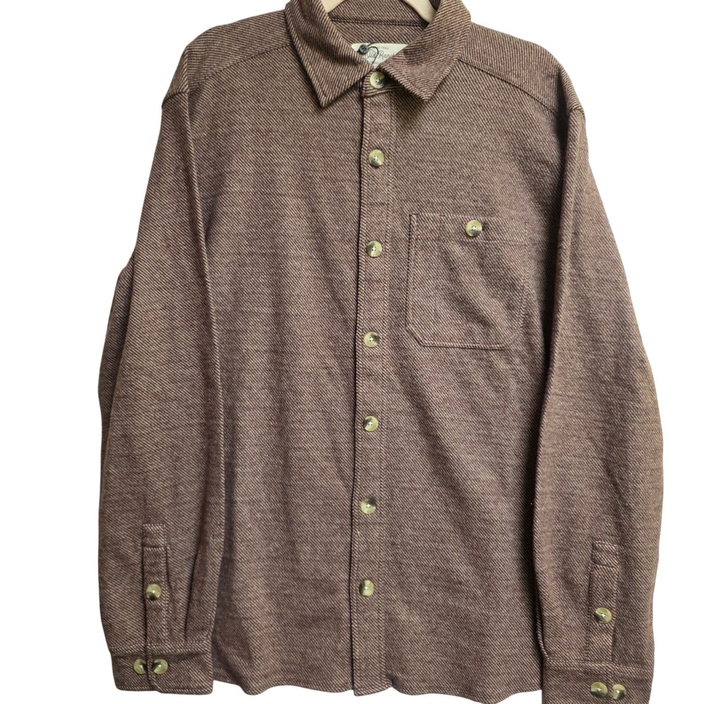 OLD RANCH Men's L Maroon Herringbone Shacket Shirt Jacket Outdoor Rustic NWOT‎